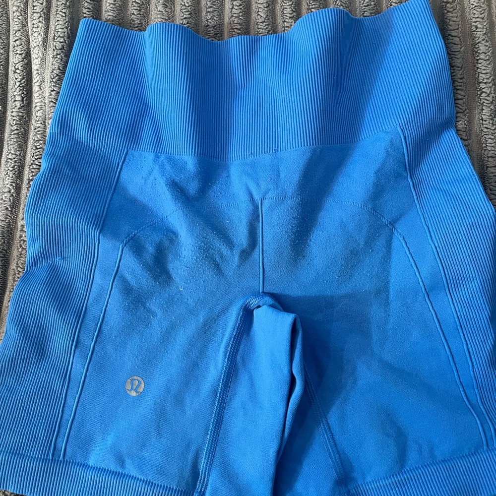 Blue Lululemon Biker Shorts